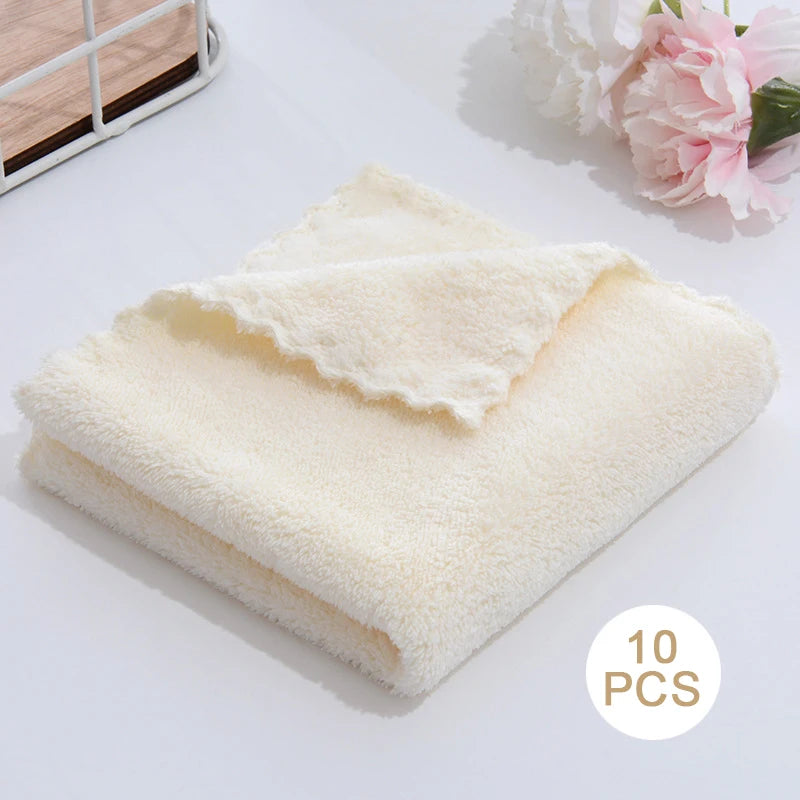 Coral Fleece Microfiber Towels – Thickened Soft Absorbent Cloth for Home Bath
