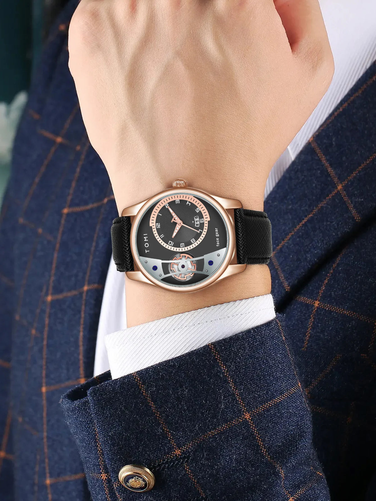 Minimalist Quartz Watch – Luxury Double Strap Set for Business Gift