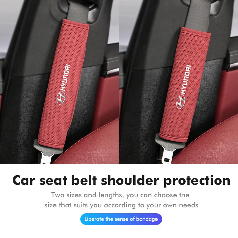 Suede Seat Belt Pads – Shoulder Protection for Hyundai Interior Comfort