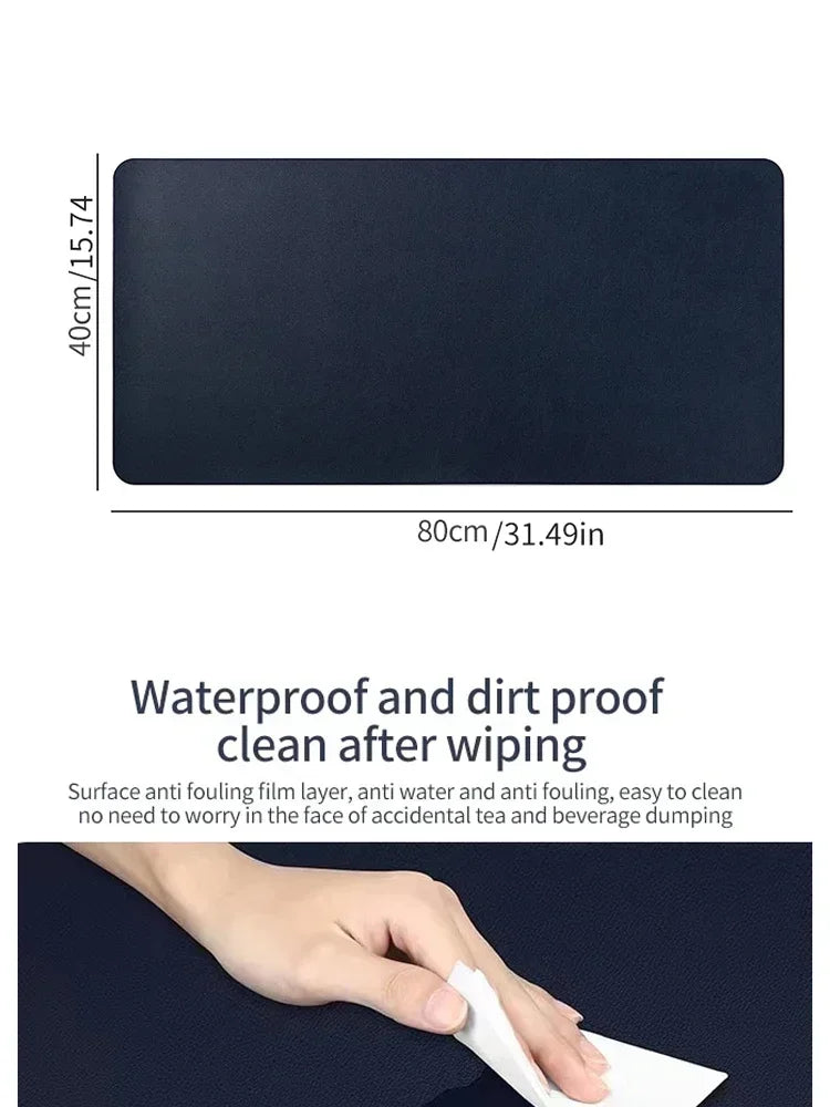 PU Leather Desk Mat – 70x35cm Waterproof Pad for Office and Gaming