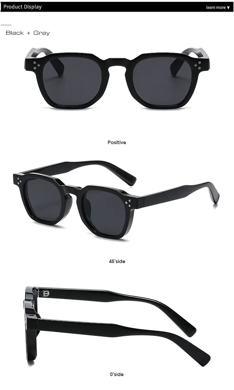 Vintage Rivet Oval Sunglasses – Leopard Anti Blue Light Frames for Men and Women