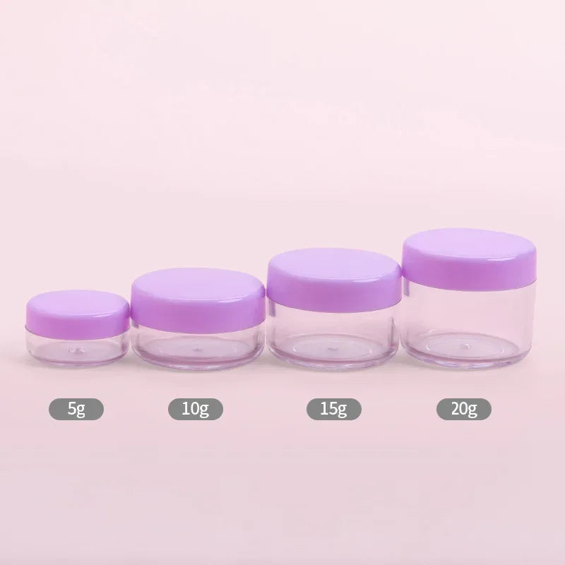 Refillable Cosmetic Sample Jars – Small Plastic Containers for Travel Storage