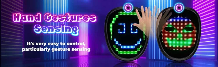 LED Gesture Sensing Mask – Luminous Kids Costume for Halloween Parties