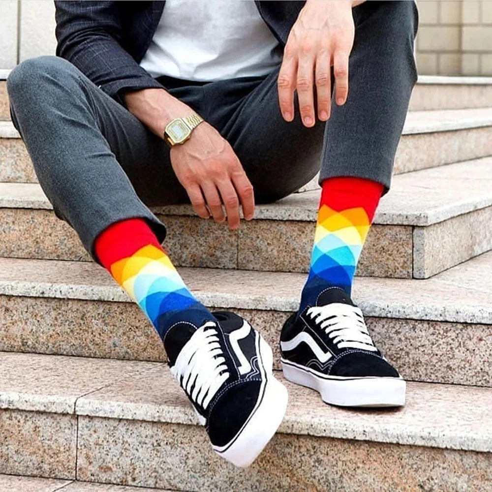 Cotton Novelty Crew Socks – Colorful Animal Print for Casual Halloween Wear