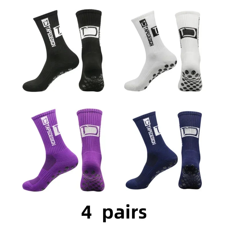 Non-Slip Silicone Grip Sports Socks – Mid-Calf Athletic Gear for Football Yoga