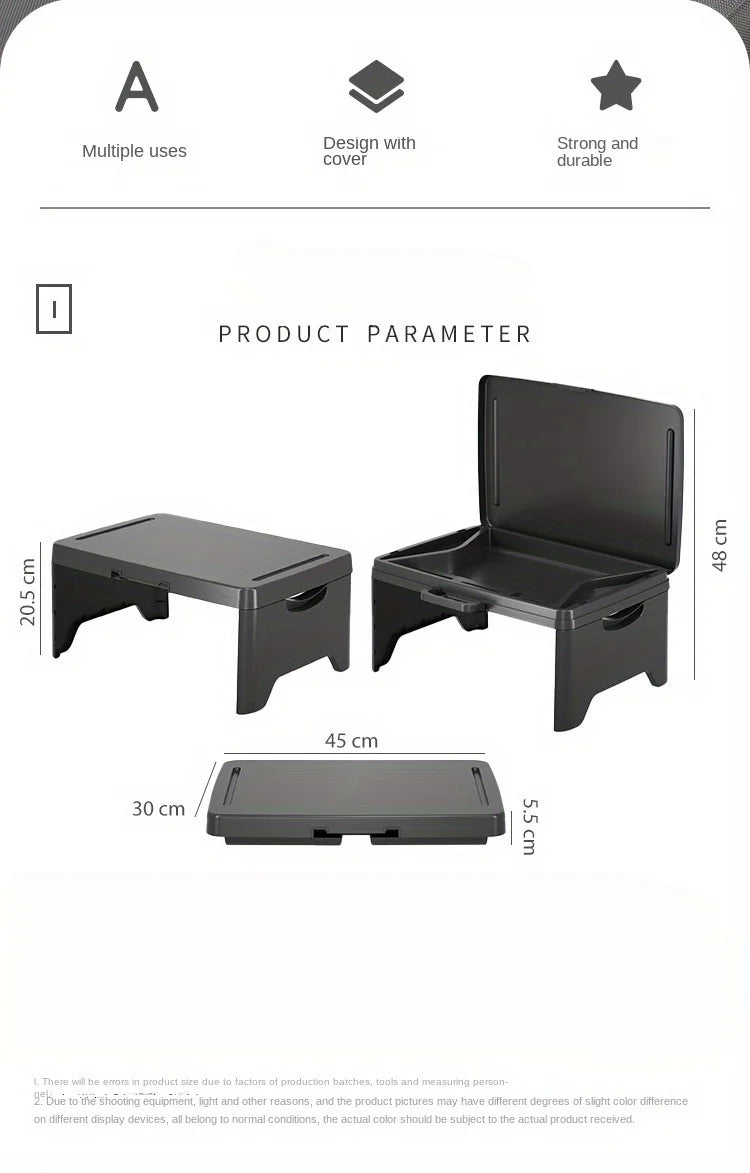 Folding Lap Desk – Portable Laptop Tray with Storage for Bed Work