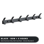 Wall Mounted Coat Rack – Matte Black Clothes Hook for Bathroom and Entryway
