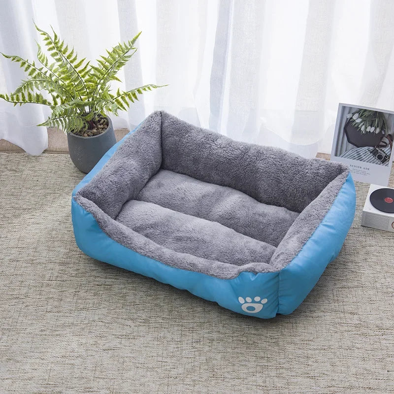 Soft Square Pet Bed – Waterproof Warm Winter Mat for Small to Large Dogs