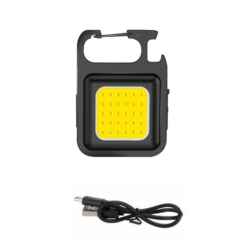 Mini COB Keychain Flashlight – Magnetic Rechargeable Light for Camping