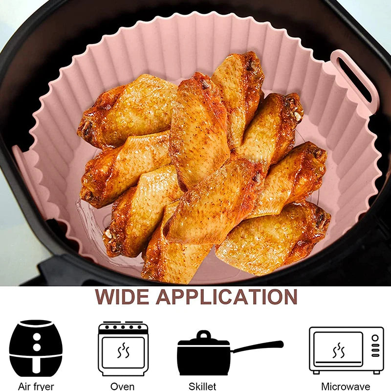 Reusable Silicone Air Fryer Basket – Non-Stick Baking Tray for Cooking