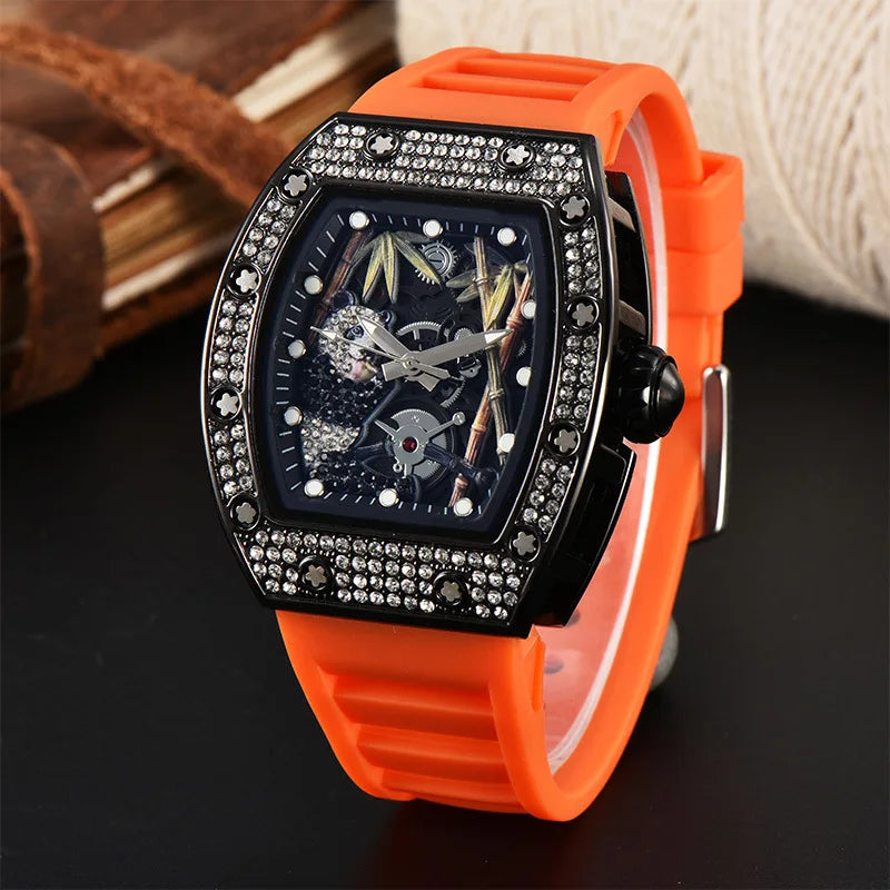 Bamboo Hollow Dial Quartz Watch – Fashionable Wooden Wristwatch for Men