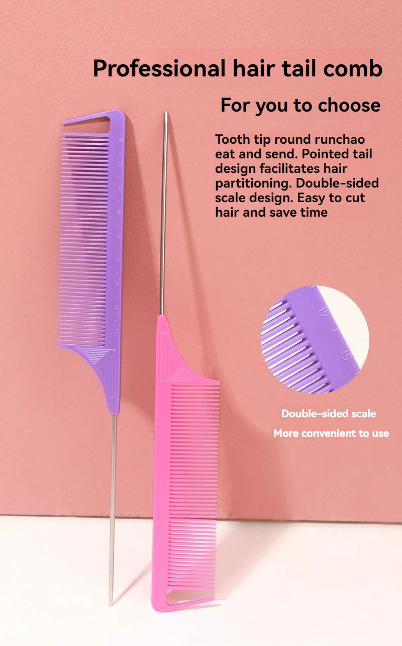 Professional Hair Styling Brush Set – Steel Needle Combs for Hair Grooming