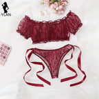 Floral Lace Lingerie Set – See Through Bralette for Romantic Evenings