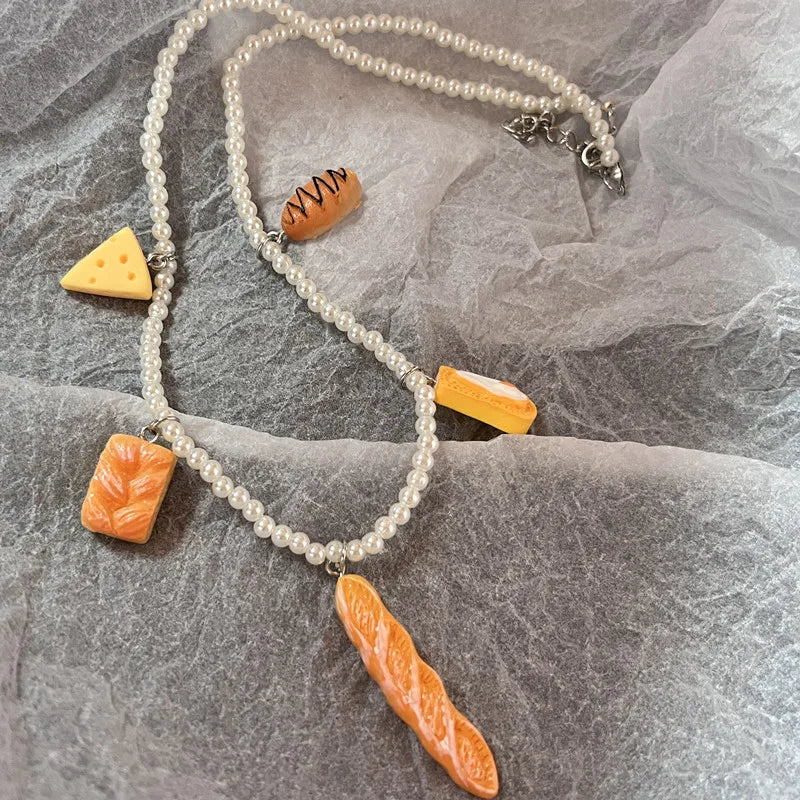 Beaded Bread Stick Choker – Aesthetic Novelty Jewelry for Women