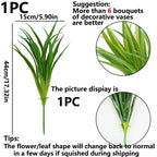 Artificial Spring Grass Leaves – 14 Leaf Bush for Wreath and Wedding Decor