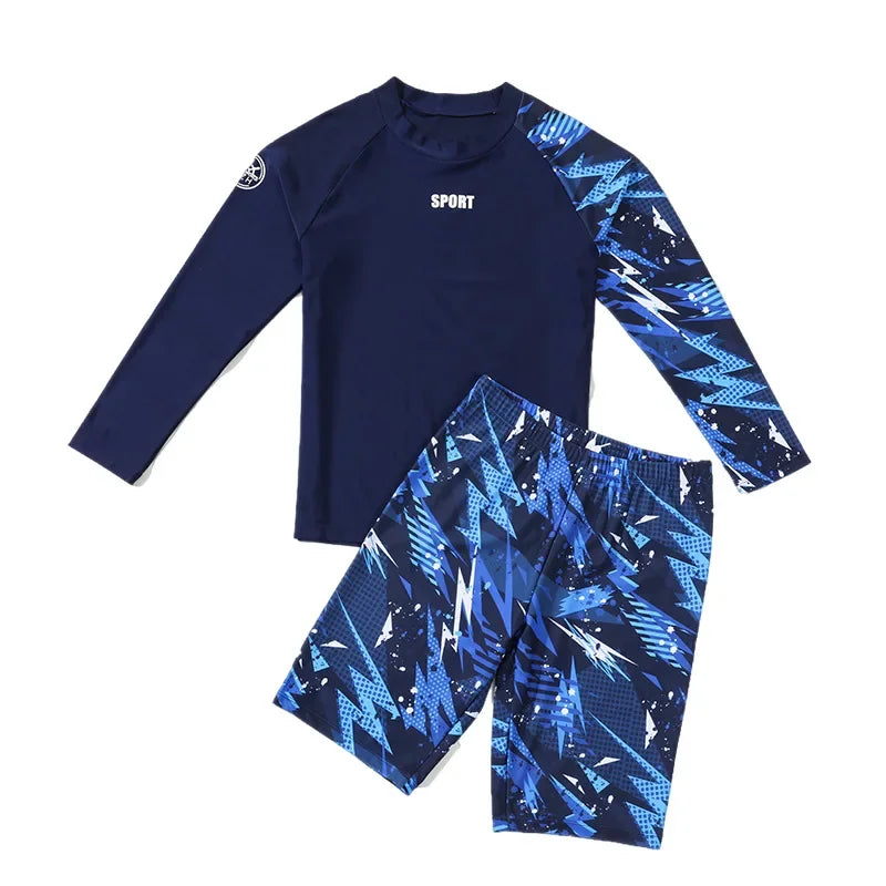 Boys Two-Piece Swimsuit – UV Protection Swimwear for Summer Swimming