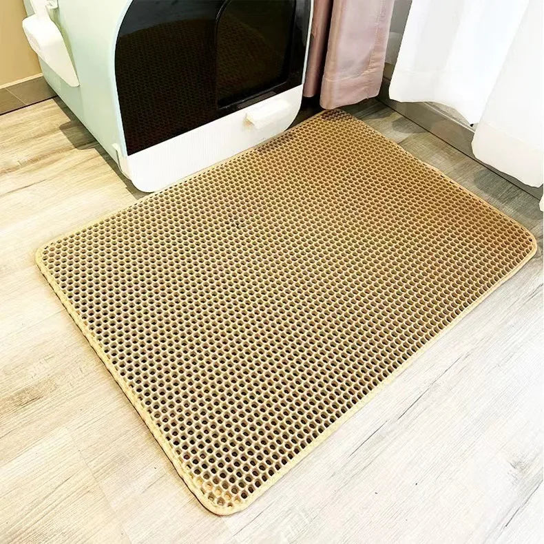 Large Waterproof EVA Cat Litter Mat – Double Layer Tray for Pet Hygiene