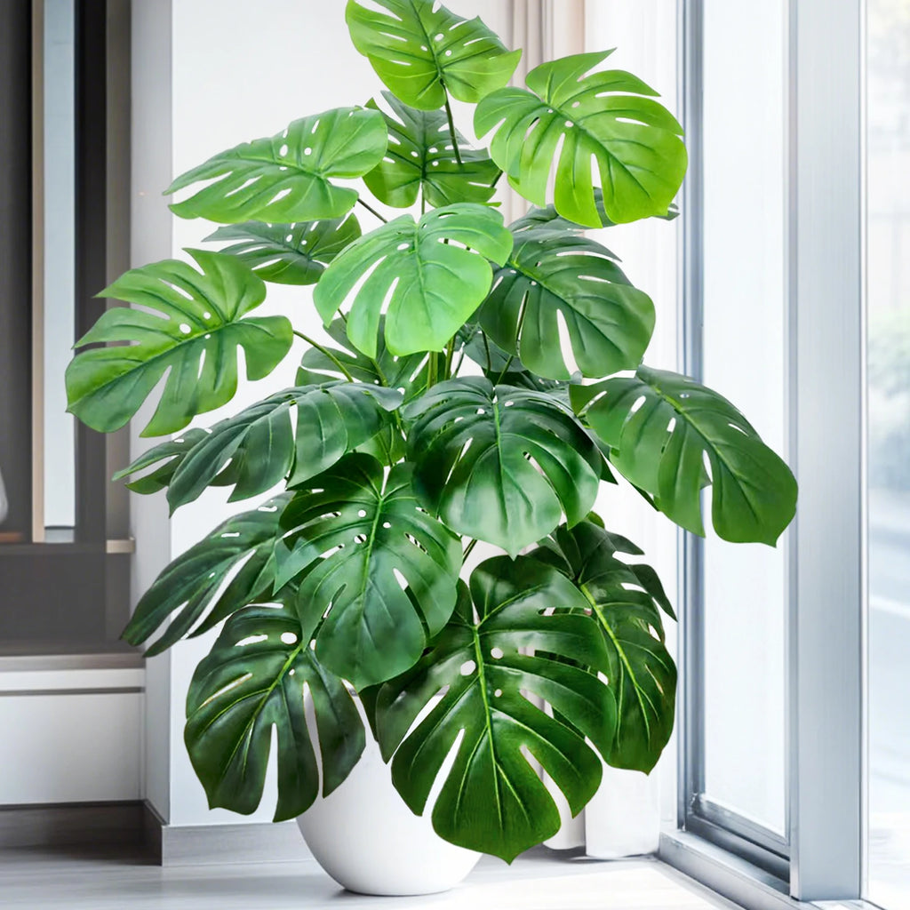 Artificial Tropical Leaf Plant – 60-103cm Potted Faux Greenery for Home Decor