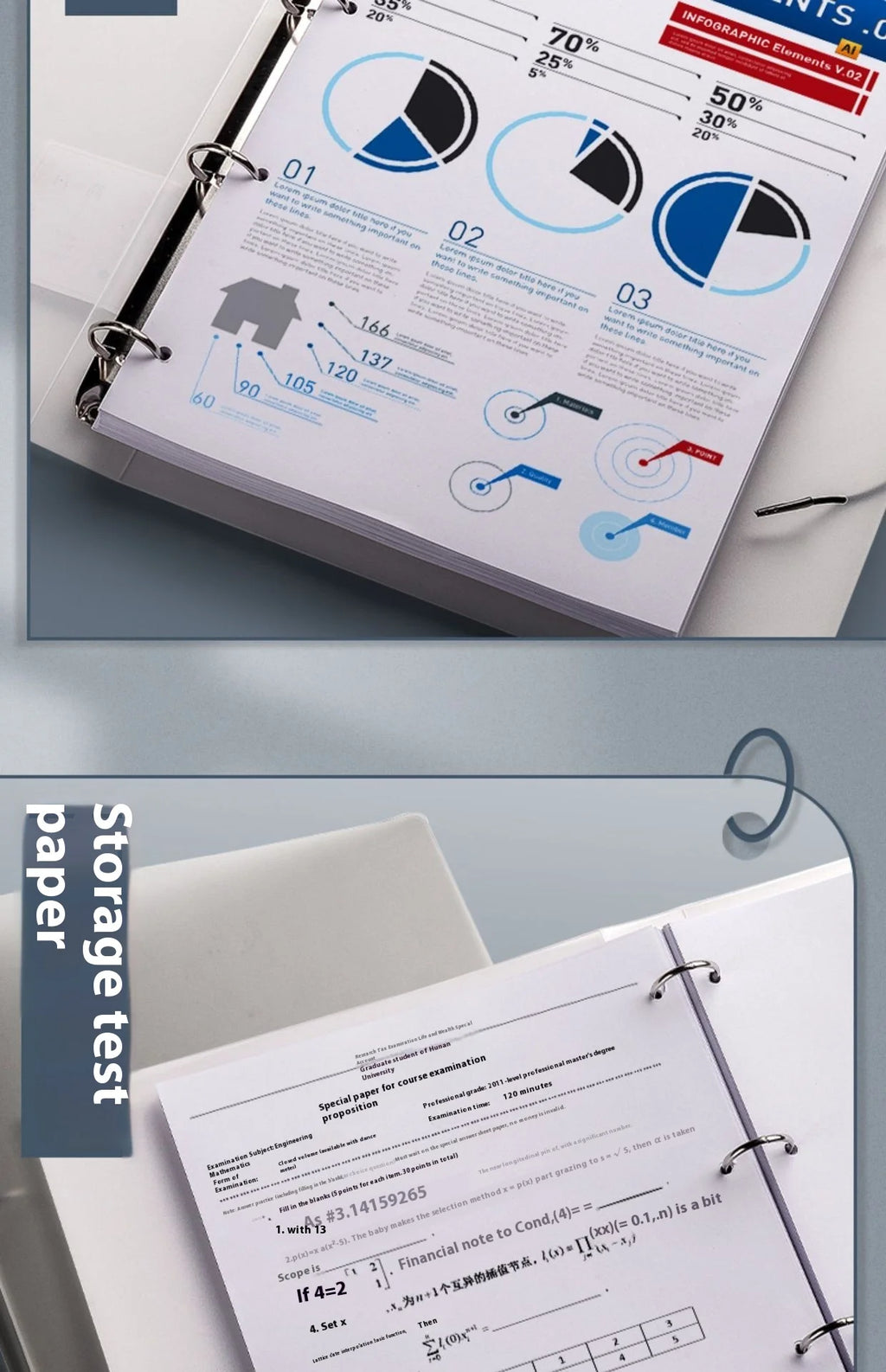Four Hole A4 Binder – Durable Data Storage Folder for Office Notes