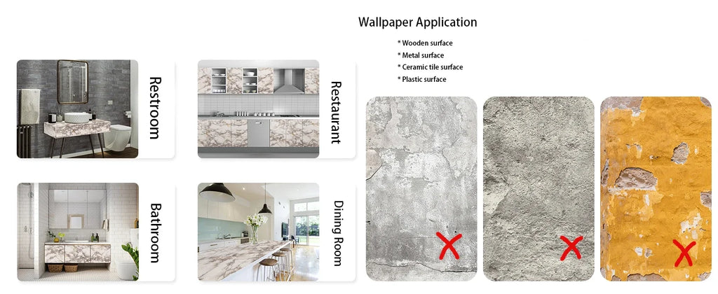 Self-Adhesive Marble Wallpaper – PVC Waterproof Film for Kitchen Renovation