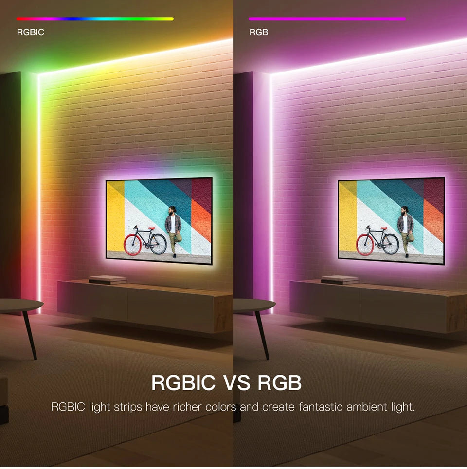 Addressable COB LED Strip Light – RGBIC WIFI Tape for Smart Home Decor
