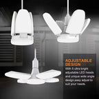 Foldable LED Fan Bulb – Adjustable 28W Ceiling Light for Garage and Warehouse