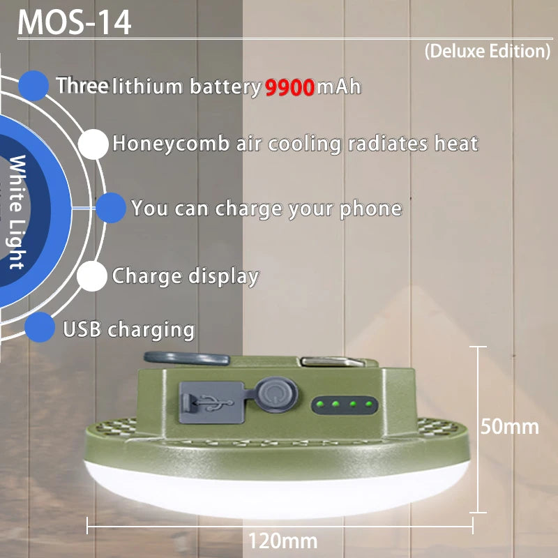 Rechargeable LED Camping Lantern – Waterproof Outdoor Light for Hiking Fishing