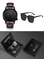 Luxury Quartz Watch and Glasses Set – Fashion Accessory Gift for Men