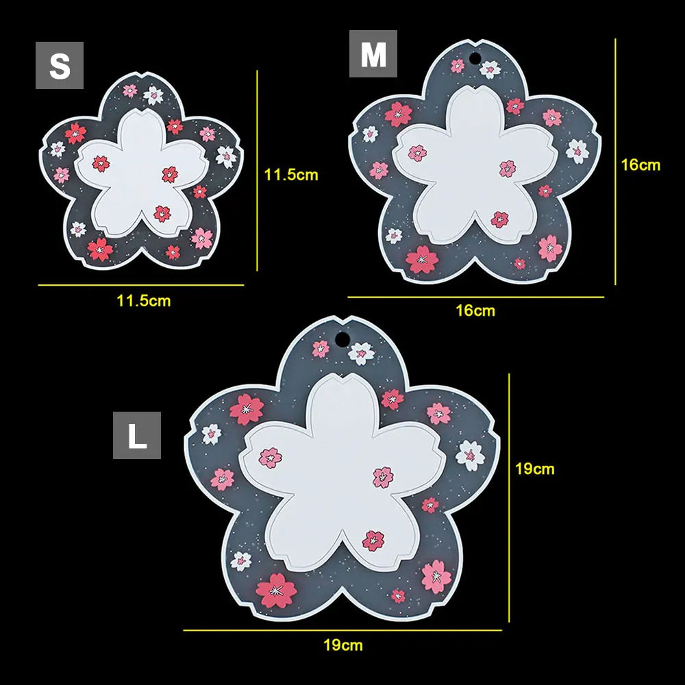 Sakura Daisy Silicone Coaster – Heat Resistant Placemat for Dining Tables