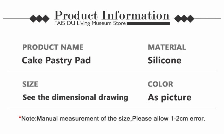 Silicone Cake Turntable Mat – Non-stick Heat Resistant Tool for Baking