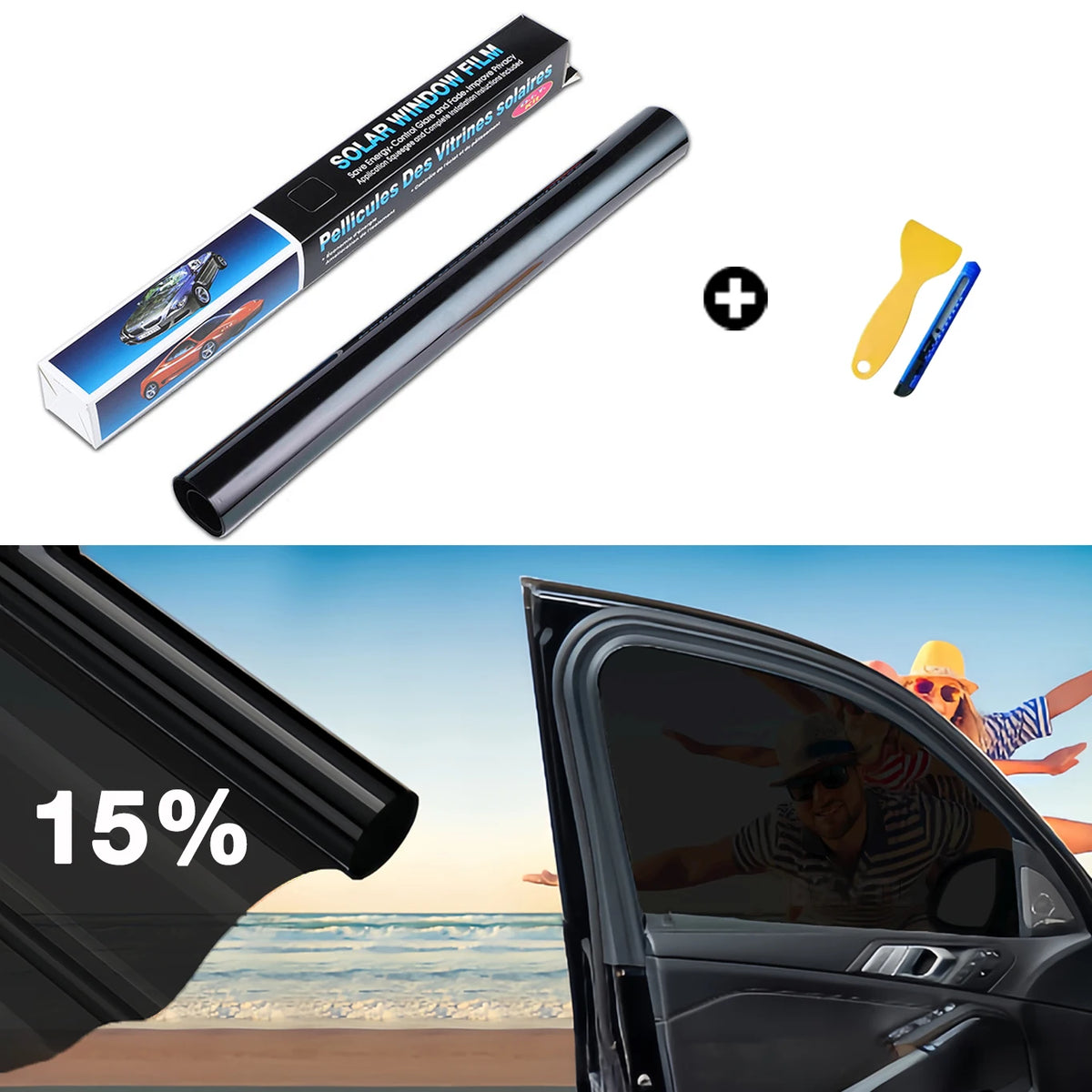 Car Window Tint Film – UV Protection Vinyl for Privacy and Solar Heat Blocking