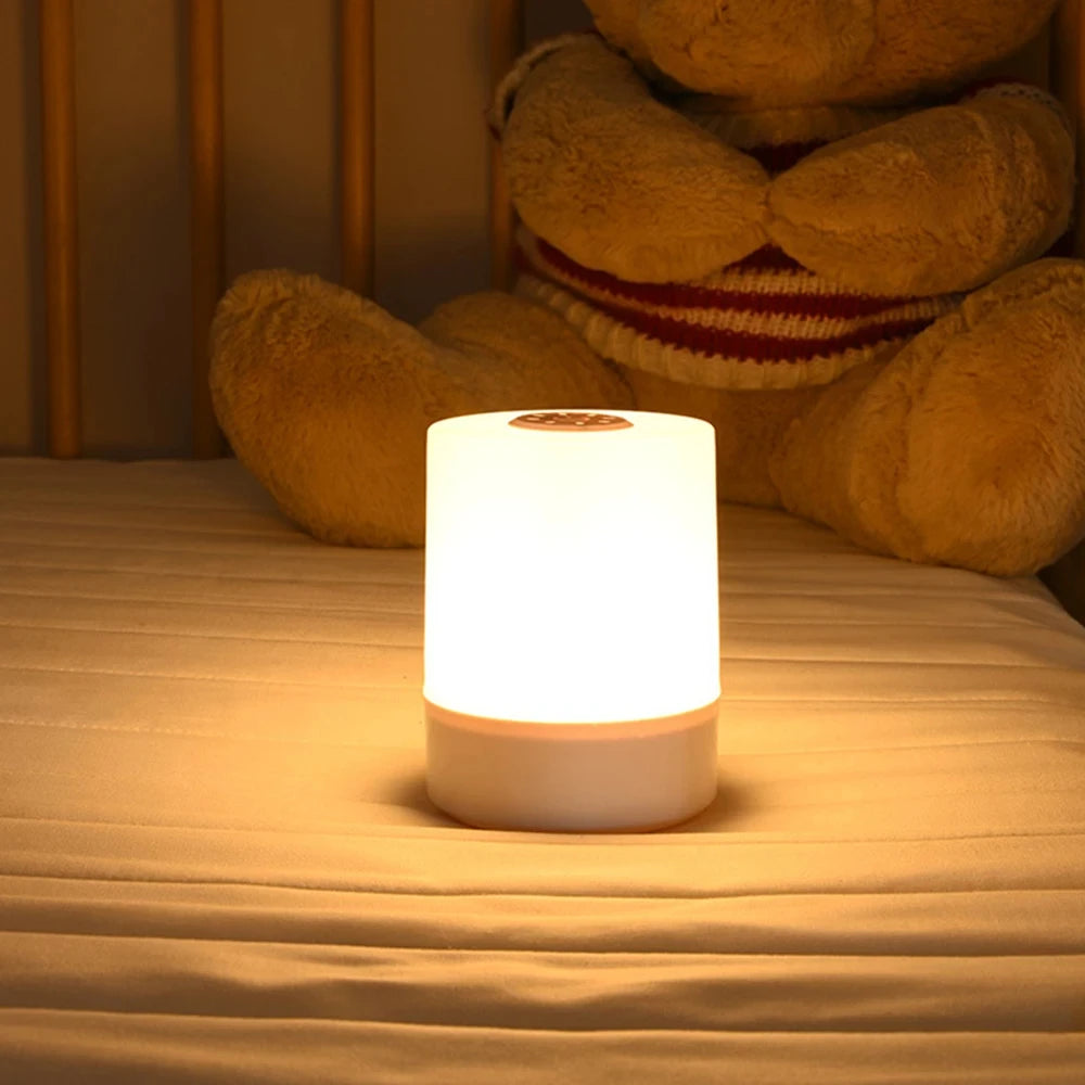 Dimmable Touch Night Lamp – USB Bedside Light for Kids Bedroom Decor