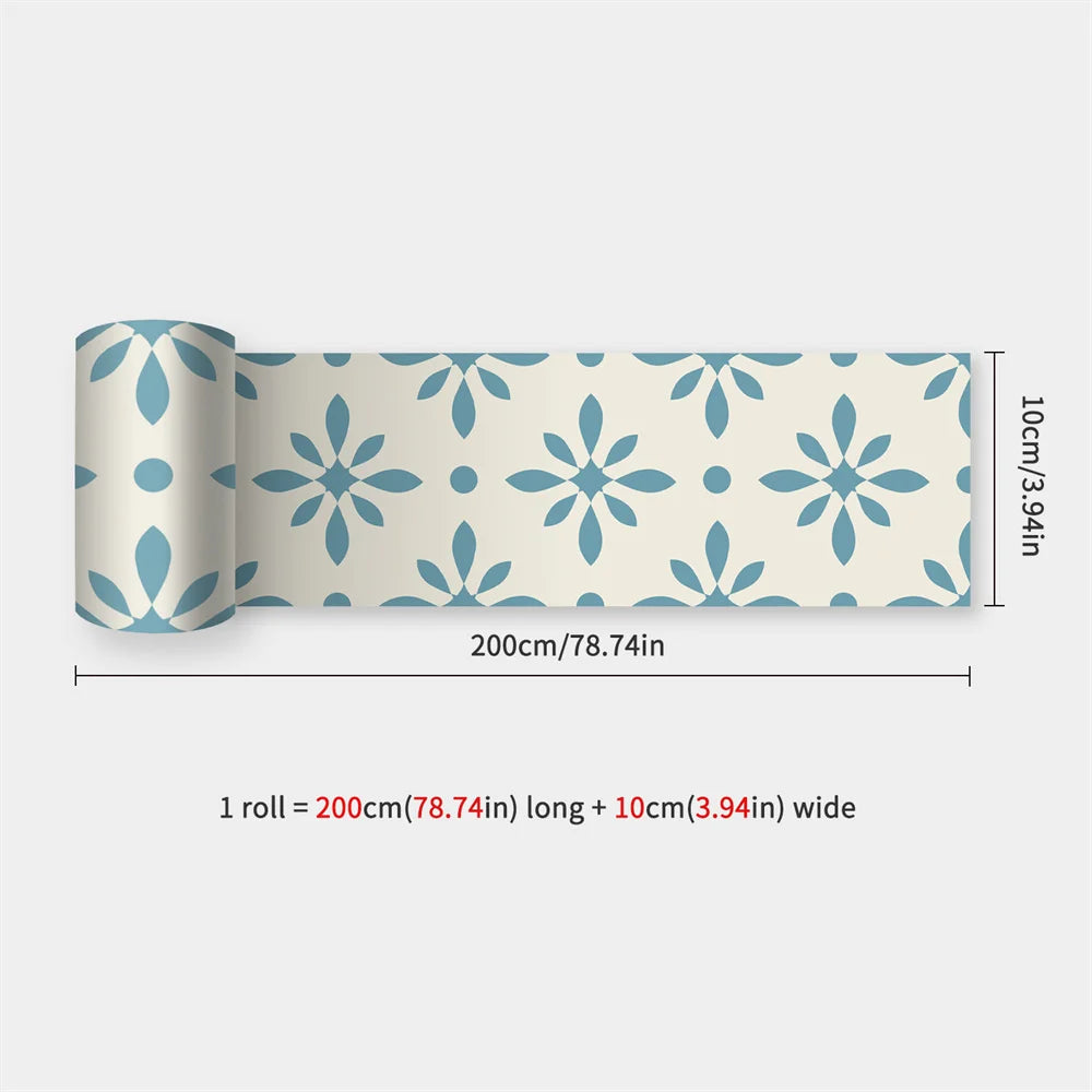 Self-Adhesive Waist Line Stickers – Waterproof Border Mural for Kitchen Decor