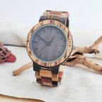 Vintage Wooden Wristwatch – Personalized Leather Strap for Birthday Gift