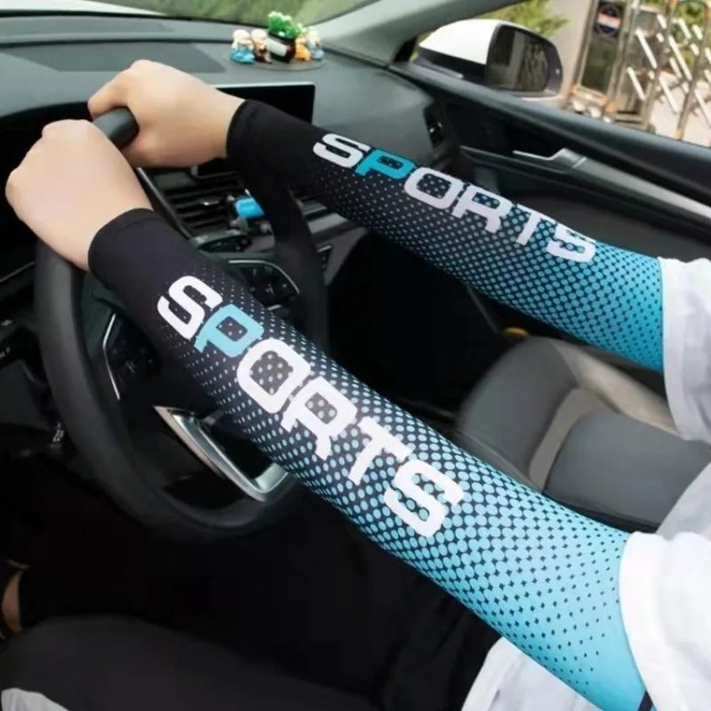 Ice Silk Arm Sleeves – UV Protection for Outdoor Cycling and Sports