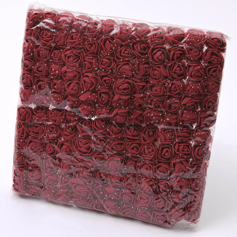 Mini Foam Rose Flower Heads – 2cm Craft Embellishments for Wedding Decor