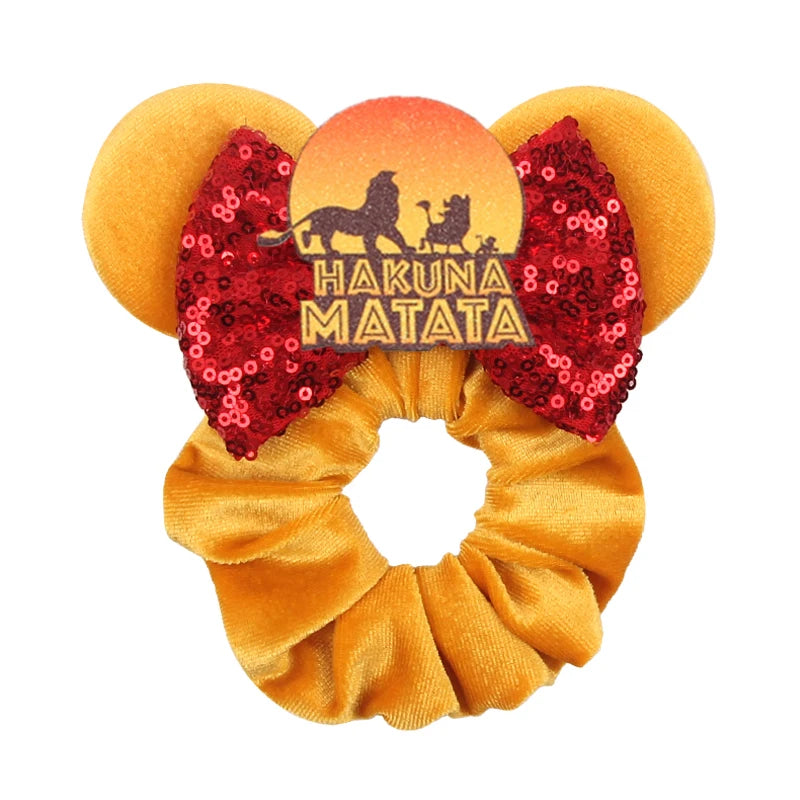 Velvet Sequin Mouse Ear Scrunchies – Elastic Hair Accessories for Kids Party