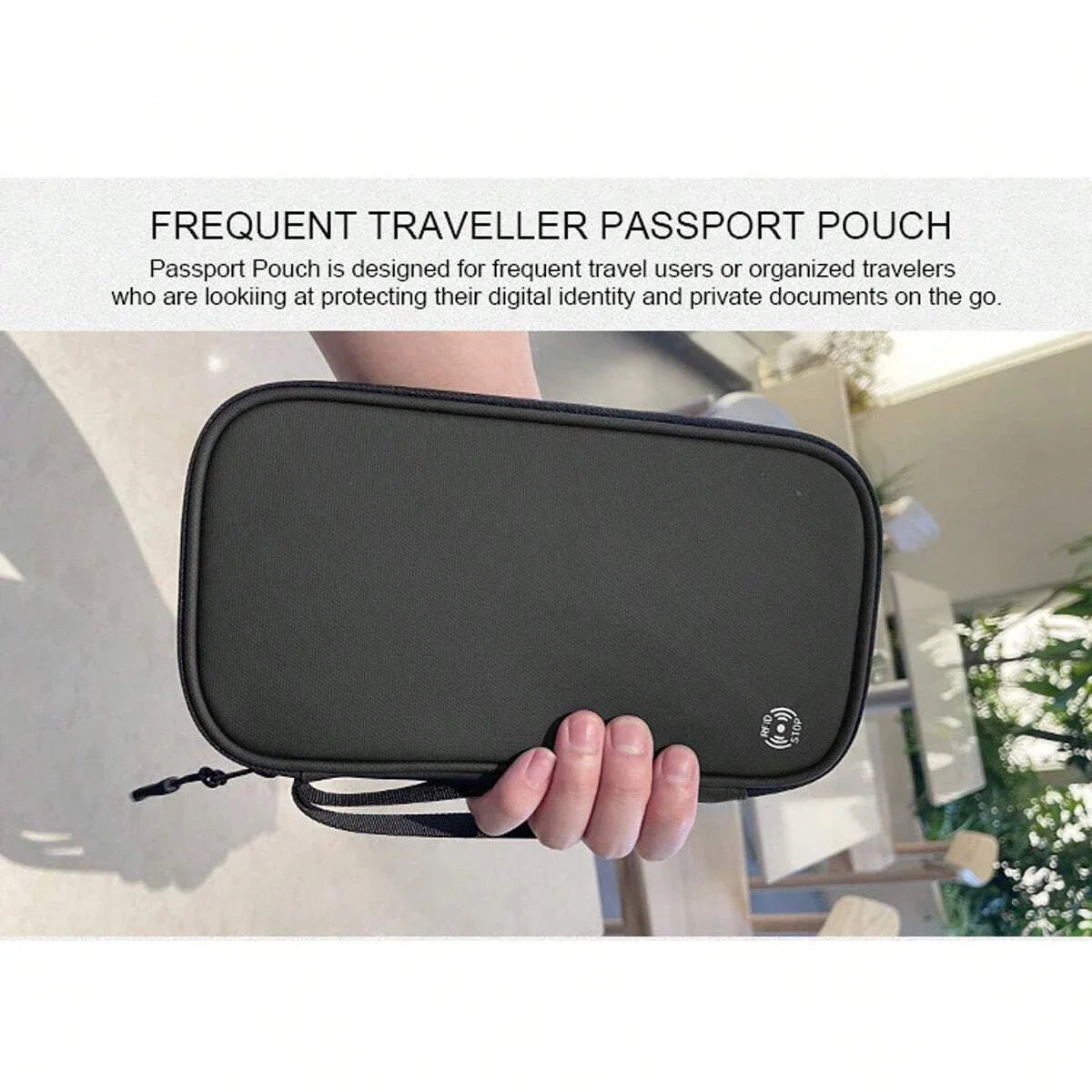 Zipped Oxford Passport Wallet – Travel Document Organizer for Men and Women