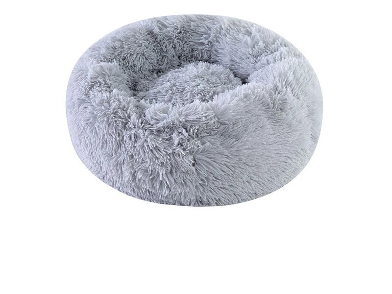 Plush Round Pet Bed – Warm Detachable Washable Nest for Cats and Small Dogs