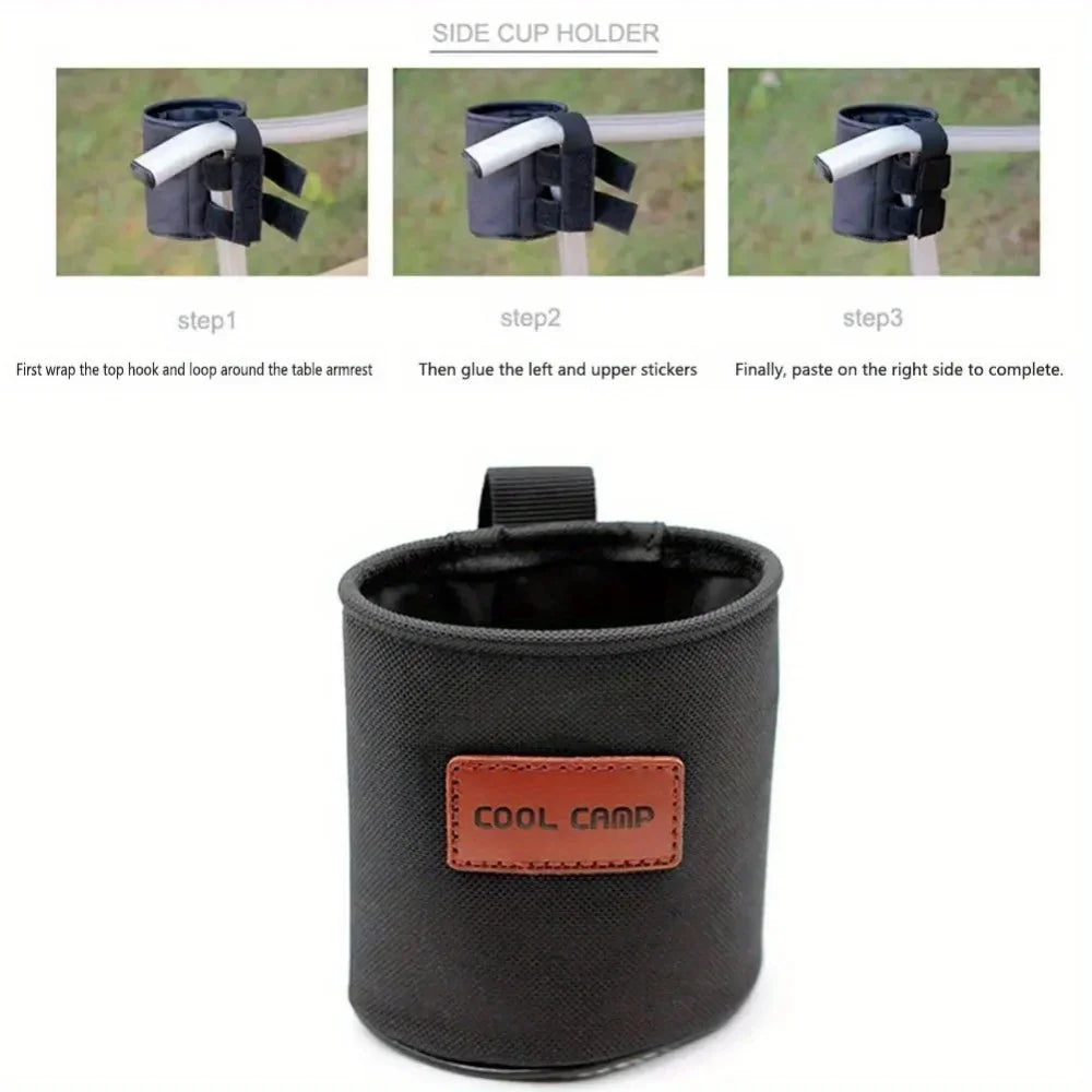 Portable Camping Chair Cup Tray – Clip-on Drink Holder for Outdoor Fishing