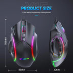 RGB Gaming Mouse – 12800 DPI Programmable 12-Button Ergonomic Controller for PC