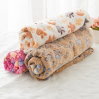 Soft Fluffy Pet Blanket – Cartoon Pattern Mat for Cats and Dogs