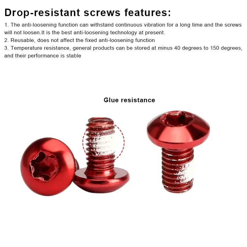 Stainless Steel Disc Brake Bolts – M5x9mm T25 Torx Screws for MTB Road Cycling