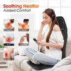 Heated Back Massage Cushion – Infrared Vibrating Mat for Home Office and Car