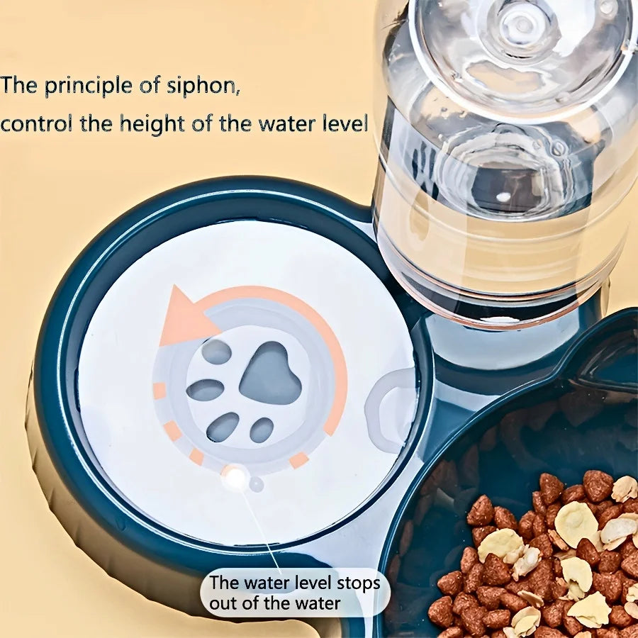 Tilted Cat Bowl Set – Gravity Water Feeder for Neck Protection