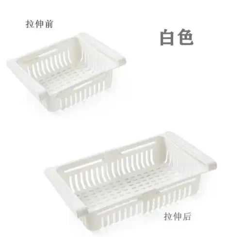 Retractable Refrigerator Storage Basket – Adjustable Kitchen Drawer for Organization