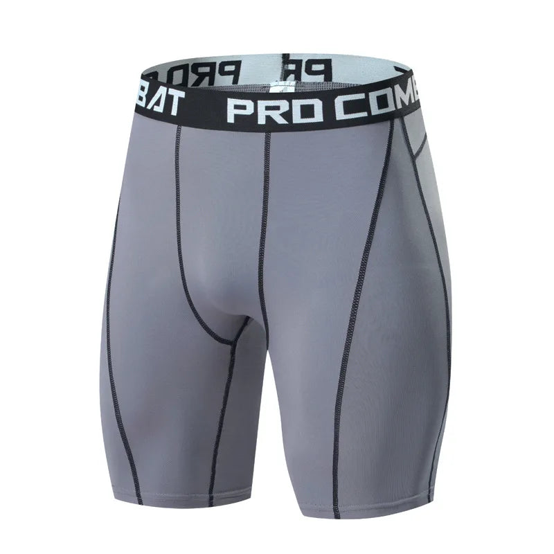 Men Compression Training Shorts – Elastic Gym Leggings for Bodybuilding Workout