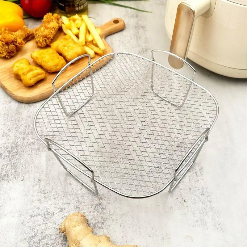 Multifunctional Roasting Rack – Stainless Steel for Air Fryer Cooking