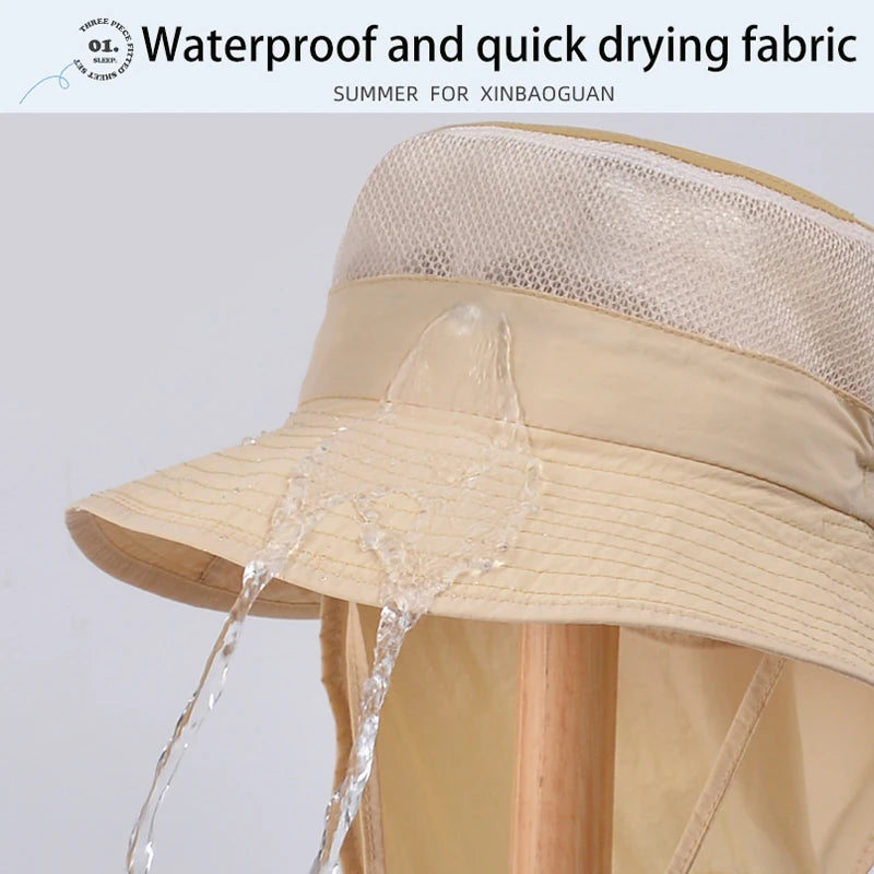 Kids Sunshade Fishing Hat – Breathable Wide Brim Shawl for Outdoor Summer