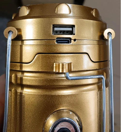 Collapsible Solar LED Camping Lantern – USB Rechargeable Light for Outdoor Hiking